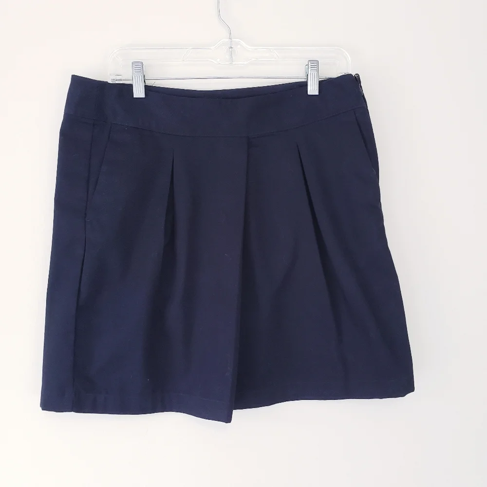 Lands End Black Pleated Uniform Skirt Top Of Knee Womens Size 8